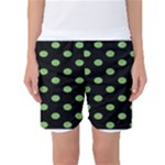 Polka Dots - Dollar Bill Green on Black Women s Basketball Shorts