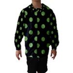 Polka Dots - Dollar Bill Green on Black Hooded Wind Breaker (Kids)