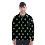 Polka Dots - Dollar Bill Green on Black Wind Breaker (Men)