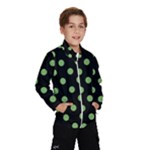 Polka Dots - Dollar Bill Green on Black Wind Breaker (Kids)