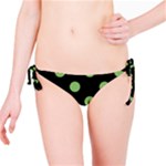 Polka Dots - Dollar Bill Green on Black Bikini Bottom