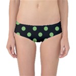 Polka Dots - Dollar Bill Green on Black Classic Bikini Bottoms