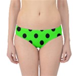 Polka Dots - Black on Neon Green Hipster Bikini Bottoms