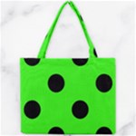 Polka Dots - Black on Neon Green Mini Tote Bag