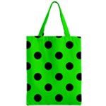 Polka Dots - Black on Neon Green Zipper Classic Tote Bag