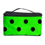 Polka Dots - Black on Neon Green Cosmetic Storage Case