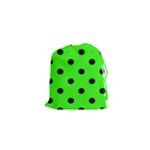 Polka Dots - Black on Neon Green Drawstring Pouch (XS)