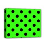 Polka Dots - Black on Neon Green Deluxe Canvas 14  x 11  (Stretched)