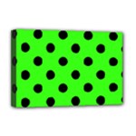 Polka Dots - Black on Neon Green Deluxe Canvas 18  x 12  (Stretched)