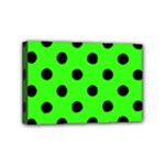 Polka Dots - Black on Neon Green Mini Canvas 6  x 4  (Stretched)