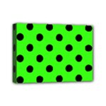 Polka Dots - Black on Neon Green Mini Canvas 7  x 5  (Stretched)