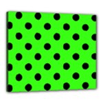 Polka Dots - Black on Neon Green Canvas 24  x 20  (Stretched)