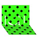 Polka Dots - Black on Neon Green I Love You 3D Greeting Card (7x5)