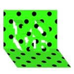 Polka Dots - Black on Neon Green LOVE 3D Greeting Card (7x5)