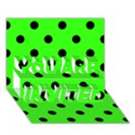 Polka Dots - Black on Neon Green YOU ARE INVITED 3D Greeting Card (7x5)