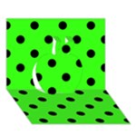 Polka Dots - Black on Neon Green Apple 3D Greeting Card (7x5)