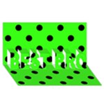 Polka Dots - Black on Neon Green BEST BRO 3D Greeting Card (8x4)