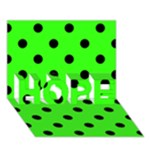 Polka Dots - Black on Neon Green HOPE 3D Greeting Card (7x5)