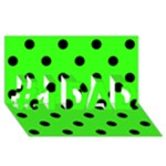 Polka Dots - Black on Neon Green #1 DAD 3D Greeting Card (8x4)