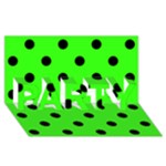 Polka Dots - Black on Neon Green PARTY 3D Greeting Card (8x4)