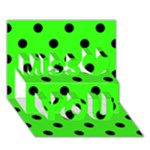 Polka Dots - Black on Neon Green Miss You 3D Greeting Card (7x5)