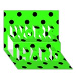 Polka Dots - Black on Neon Green WORK HARD 3D Greeting Card (7x5)