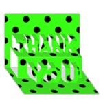 Polka Dots - Black on Neon Green THANK YOU 3D Greeting Card (7x5)