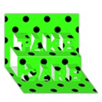 Polka Dots - Black on Neon Green TAKE CARE 3D Greeting Card (7x5)