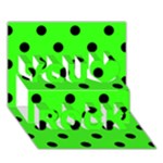 Polka Dots - Black on Neon Green You Rock 3D Greeting Card (7x5)