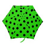 Polka Dots - Black on Neon Green Mini Umbrella