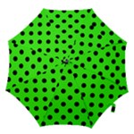 Polka Dots - Black on Neon Green Hook Handle Umbrella (Medium)