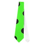 Polka Dots - Black on Neon Green Necktie (One Side)