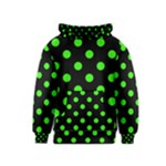 Polka Dots - Neon Green on Black Kid s Pullover Hoodie