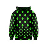 Polka Dots - Neon Green on Black Kid s Zipper Hoodie