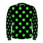 Polka Dots - Neon Green on Black Men s Sweatshirt