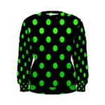 Polka Dots - Neon Green on Black Women s Sweatshirt