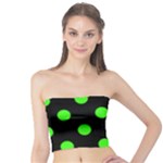 Polka Dots - Neon Green on Black Tube Top