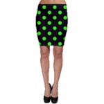 Polka Dots - Neon Green on Black Bodycon Skirt