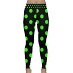 Polka Dots - Neon Green on Black Yoga Leggings