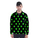 Polka Dots - Neon Green on Black Wind Breaker (Men)