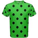 Polka Dots - Black on Lime Green Men s Cotton Tee