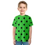 Polka Dots - Black on Lime Green Kid s Sport Mesh Tee