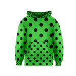 Polka Dots - Black on Lime Green Kid s Pullover Hoodie