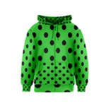 Polka Dots - Black on Lime Green Kid s Zipper Hoodie