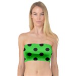 Polka Dots - Black on Lime Green Bandeau Top