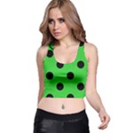 Polka Dots - Black on Lime Green Racer Back Crop Top