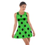 Polka Dots - Black on Lime Green Cotton Racerback Dress