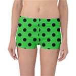 Polka Dots - Black on Lime Green Reversible Boyleg Bikini Bottoms