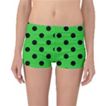 Polka Dots - Black on Lime Green Boyleg Bikini Bottoms