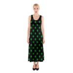 Polka Dots - Green on Black Full Print Maxi Dress